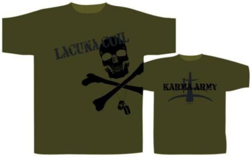 LACUNA COIL - ARMY Skull. Large Officiell  grön T-shirt