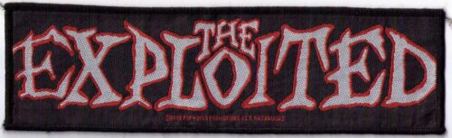THE EXPLOITED - LOGO RED & WHITE. Avlångt Tygmärke Officiellt från 1998 Samlarob