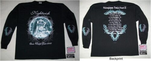 NIGHTWISH - ONCE World Tour 2005.  XL Officiell  Långärmad Samlarobjekt OLD TAG