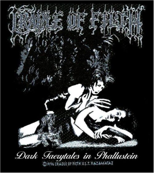 CRADLE OF FILTH - DARK FAERY TALES. Tygmärke Officiellt från 1996 Samlarobjekt