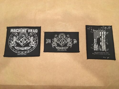 MACHINEHEAD - 3st BLACK & WHITE Tygmärken. Officiella Samlarobjekt