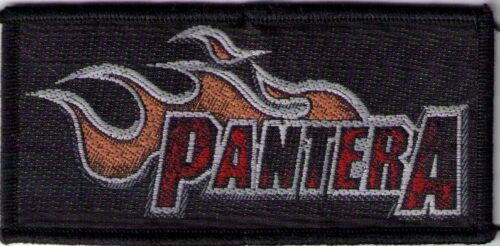 PANTERA - FLAMES LOGO. Tygmärke Officiellt 5 x 10 cm