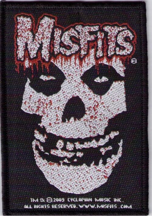 MISFITS - BLOODY FIEND SKULL. Tygmärke Officiellt från 2009