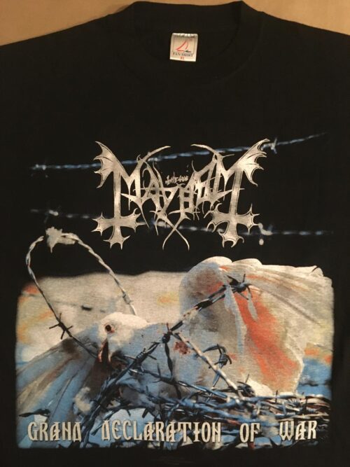 MAYHEM - GRAND DECLARATION.  XL Officiell T-shirt Samlarobjekt från 2000 OLD TAG