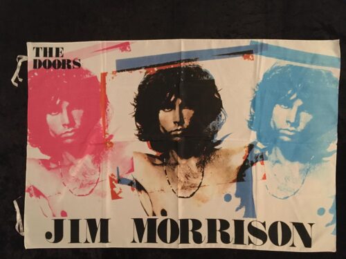 THE DOORS Jim Morrison (pink natural blue) Poster flagga från 80-talet