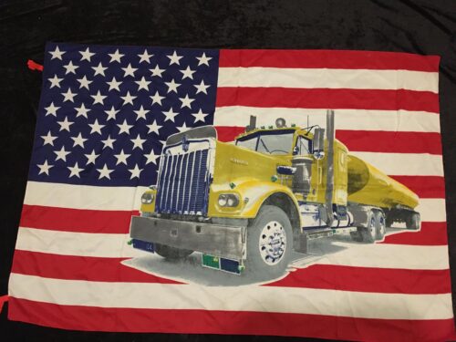 USA - TRUCK Lastbil. Posterflagga Big Size SAMLAROBJEKT från 80-talet