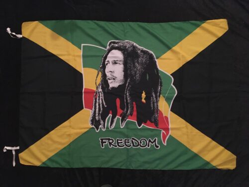 BOB MARLEY - FREEDOM Poster Flagga Big Size 96x135cm Samlarobjekt LITE TRASIG!