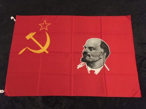 LENIN - CCCP Sovjetunionen Poster flagga Samlarobjekt från 80-talet