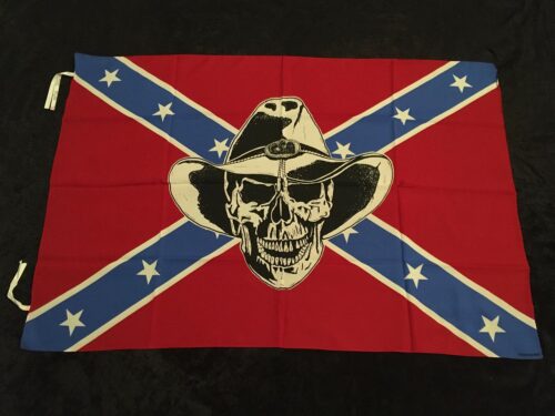 Sydstats flagga - COWBOY SKULL Poster flagga Samlarobjekt från 80-talet