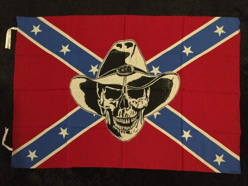 Sydstats flagga - COWBOY SKULL Poster flagga Samlarobjekt från 80-talet - Bild 2