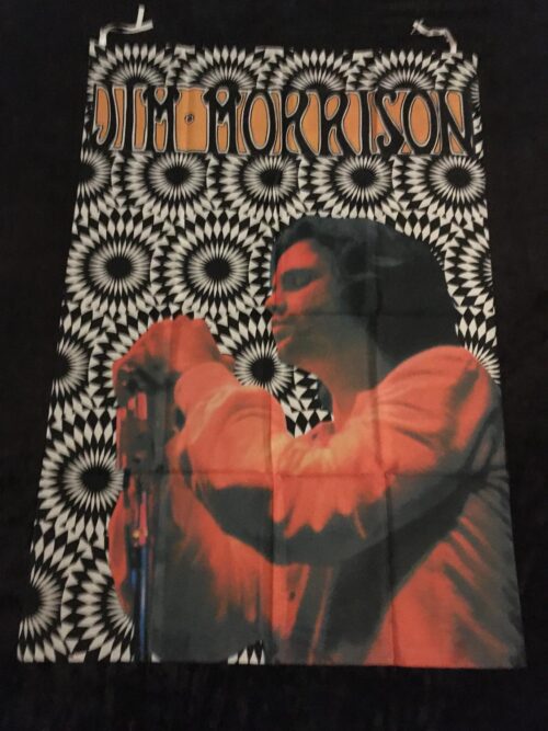 THE DOORS - JIM MORRISON PSYCHEDELIC. Poster flagga Samlarobjekt från 80-talet