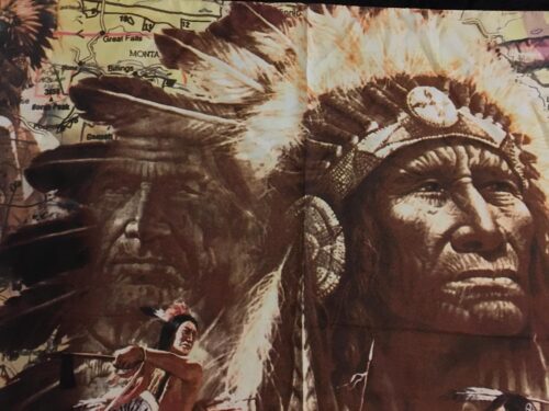 Indian flagga (Chief,  Warriors & Map) Poster flagga Big Size 149x95cm Samlarobj - Bild 5