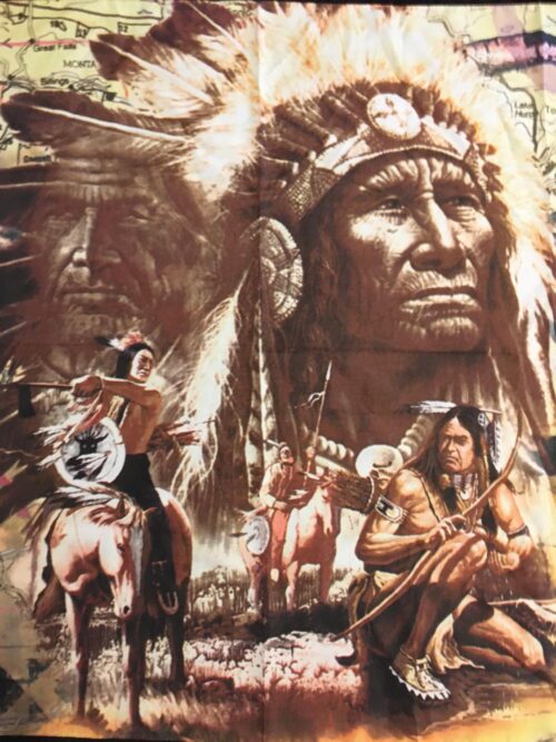 Indian flagga (Chief,  Warriors & Map) Poster flagga Big Size 149x95cm Samlarobj - Bild 2
