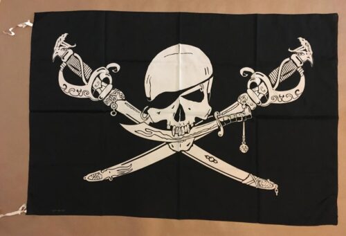PIRAT flagga Skull & Swords Poster flagga 108x73cm Samlarobjekt från 1995