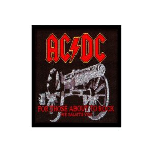 AC/DC - FOR THOSE ABOUT TO ROCK. Tygmärke (*2-4v.)