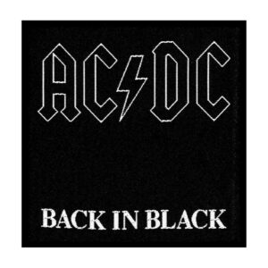 AC/DC - BACK IN BLACK. Tygmärke (*2-4v.)
