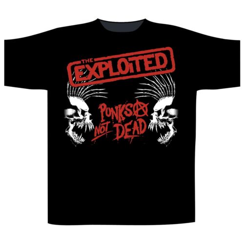 THE EXPLOITED - PUNKS NOT DEAD / SKULLS. Medium T-shirt Officiell (*2-4v.)