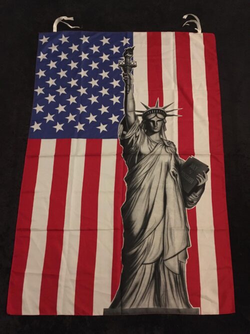 USA - Frihetsgudinnan Poster flagga Samlarobjekt från 80-talet