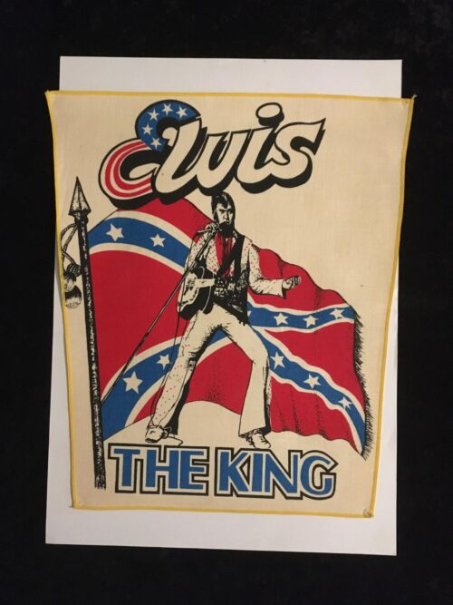 ELVIS PRESLEY - REBEL FLAG THE KING Ryggmärke från 80-talet SAMLAROBJEKT 36x31cm - Bild 2