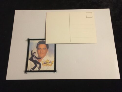 ELVIS PRESLEY - Tygmärke tryckt 8x9,5cm (Crown) Gammalt Samlarobjekt