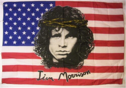 THE DOORS Jim Morrison (bigflag)usa flag gammal posterflagga