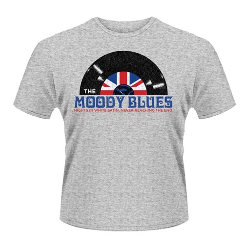 MOODY BLUES, THE - WHITE SATIN RECORD. Small T-shirt (*2-4v.)