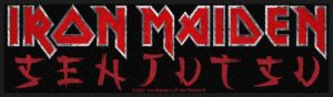 IRON MAIDEN - SENJUTSU LOGO. Tygmärke Avlång 17x5cm