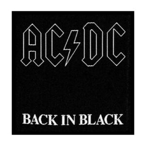 AC/DC - BACK IN BLACK. Tygmärke