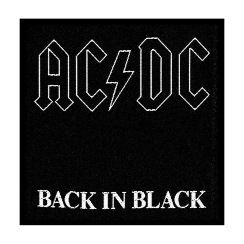 AC/DC - BACK IN BLACK. Tygmärke