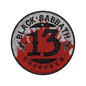 BLACK SABBATH - 13 / FLAMES CIRCULAR. Tygmärke
