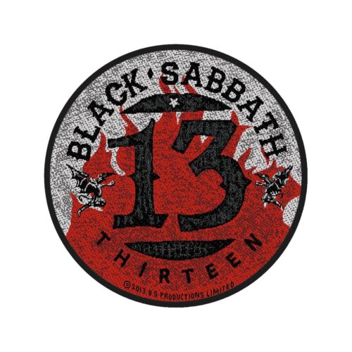 BLACK SABBATH - 13 / FLAMES CIRCULAR. Tygmärke