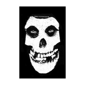 MISFITS - WHITE SKULL. Tygmärke