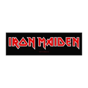 IRON MAIDEN - LOGO. Tygmärke Avlång 20x5cm från 2011