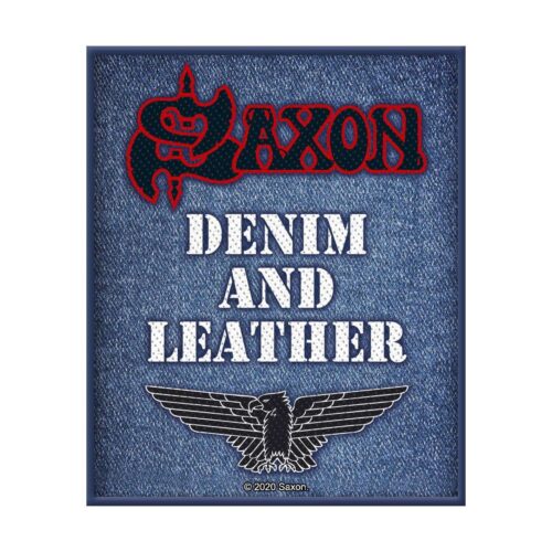 SAXON - DENIM & LEATHER. Tygmärke