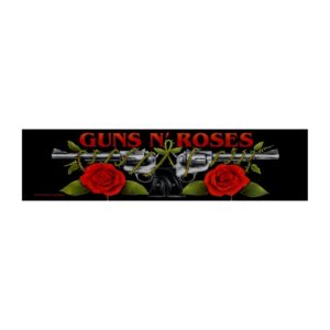 GUNS N ROSES - LOGO/ROSES. Tygmärke Avlång  från 2012